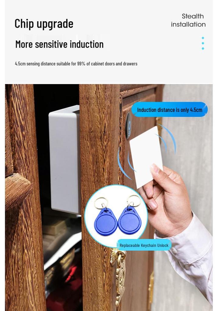 NFC-Karten-Wisch-Sichtloser Schubladenschloss ohne Bohren für Heim- und Büroschränke