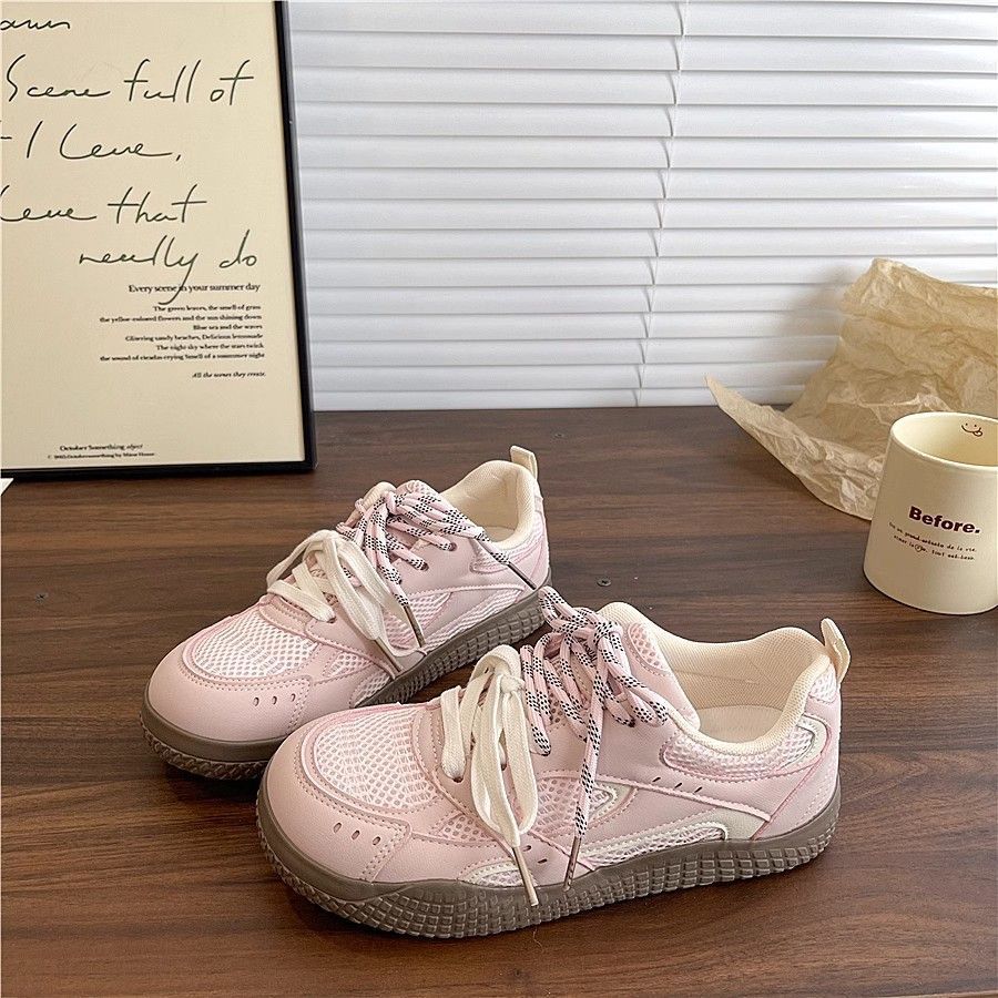 Summer mesh breathable versatile shoes trendy round head ugly cute board shoes