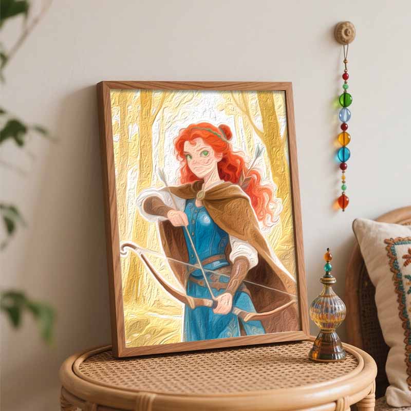 Disney Princess Merida Brave Digital Oil Painting Art Kit Hand Painted Home Decor