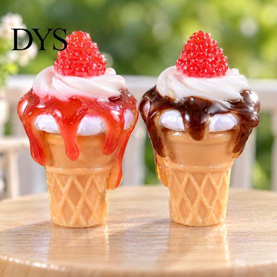 Cute 3D Resin Desserts 10Pcs Mini Ice Creams, Tiny Strawberry Jam Dessert Food for Doll Mansion Miniatures Mansion, DIY Craft Projects, Pretend