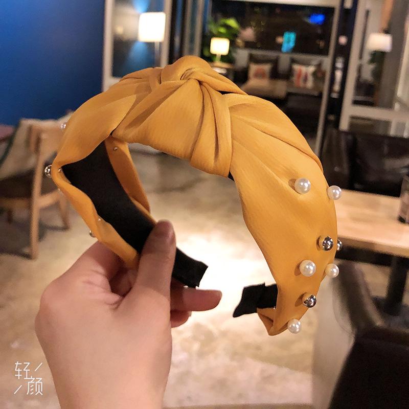 Fashion Women Bow Knot Beading Hairband Hair Sweet Girls Headband