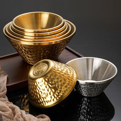 Creative Korean Stainless Steel Ramen Noodle Bowl Tableware for Salad Fruit Mixing Bowls Double Layer Heat Insulation