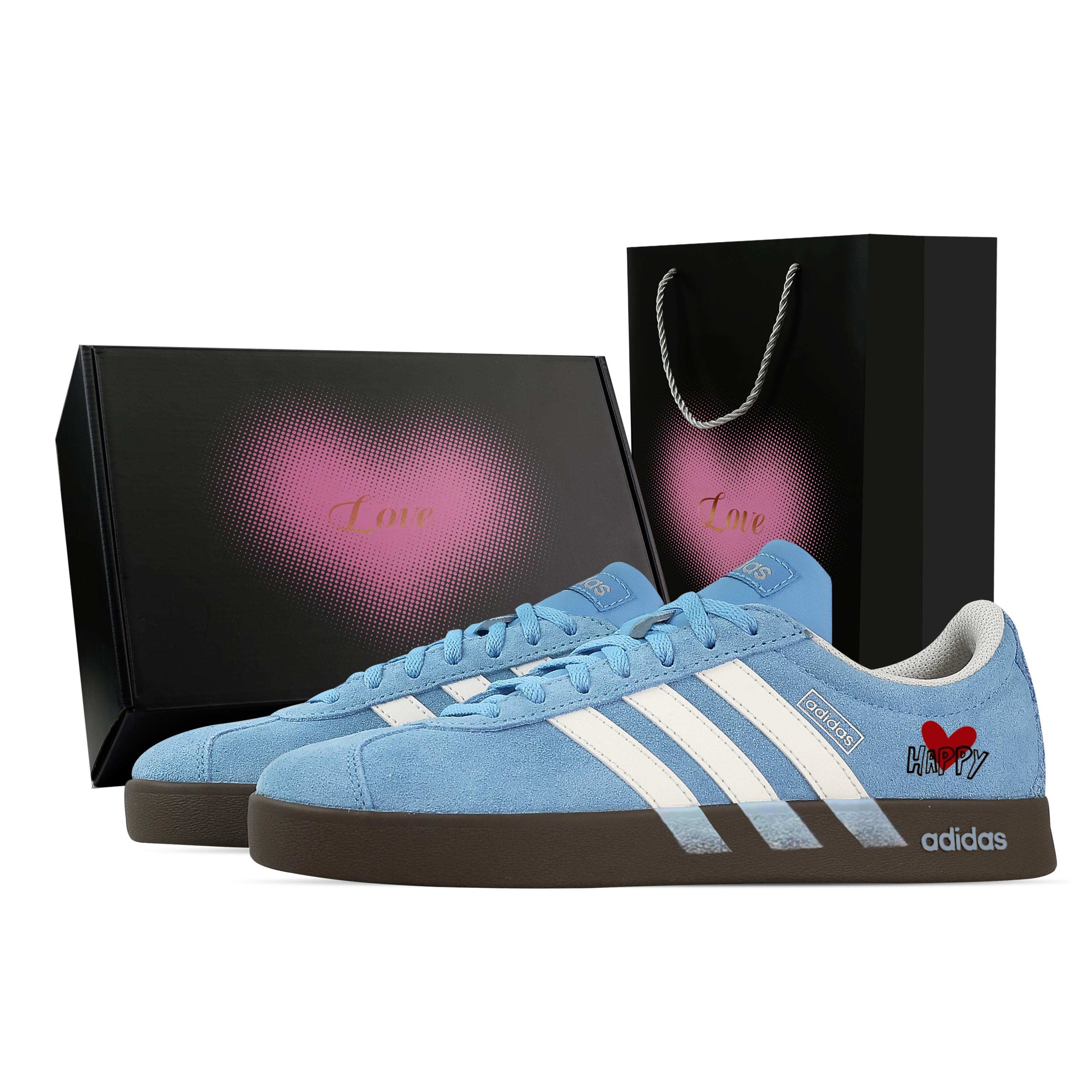 

Adidas VL COURT 2.0 Sweetheart Blues, Heart Box Low top German Army Trainers Unisex Blue White JI0496(Team529--) 40