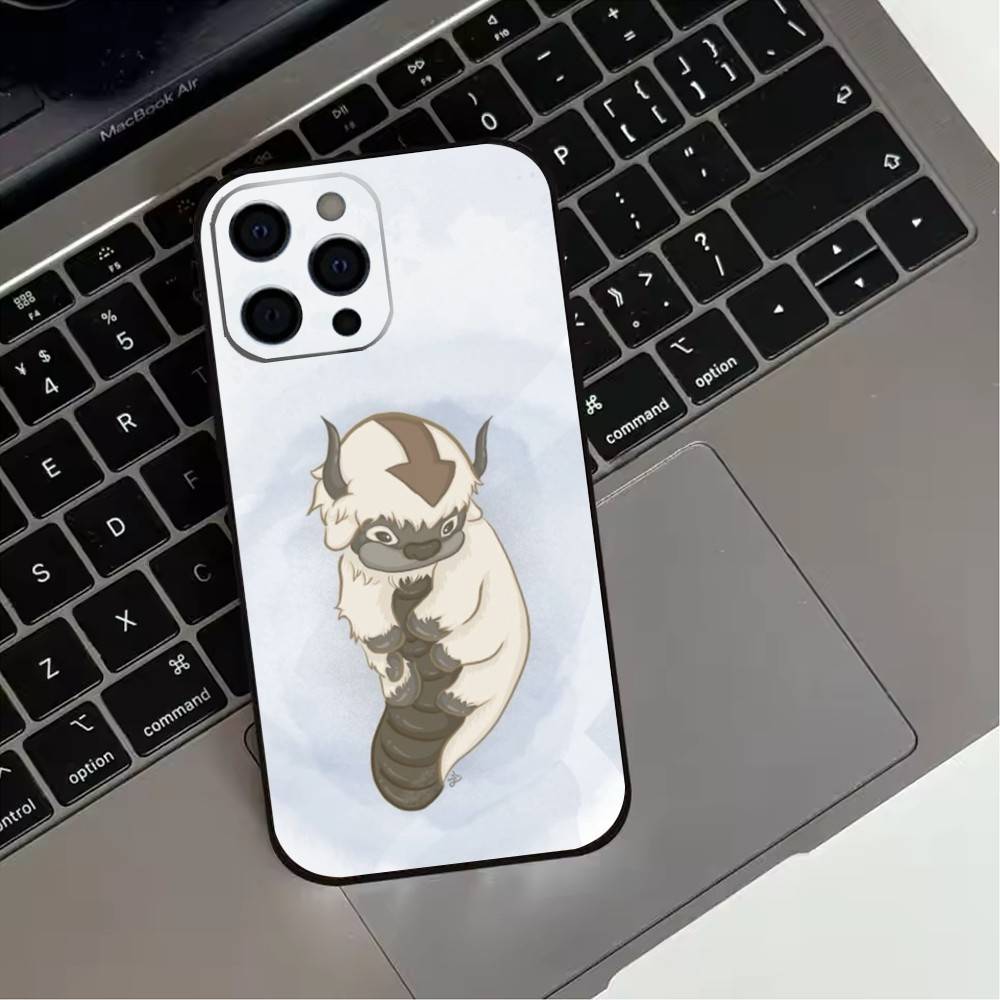 A-Avatar 12A-Appa Y-Yip Custodia per Telefono Per iPhone17,16,15,14,13,12,11 Plus,Pro Max Copertura Nera Morbida