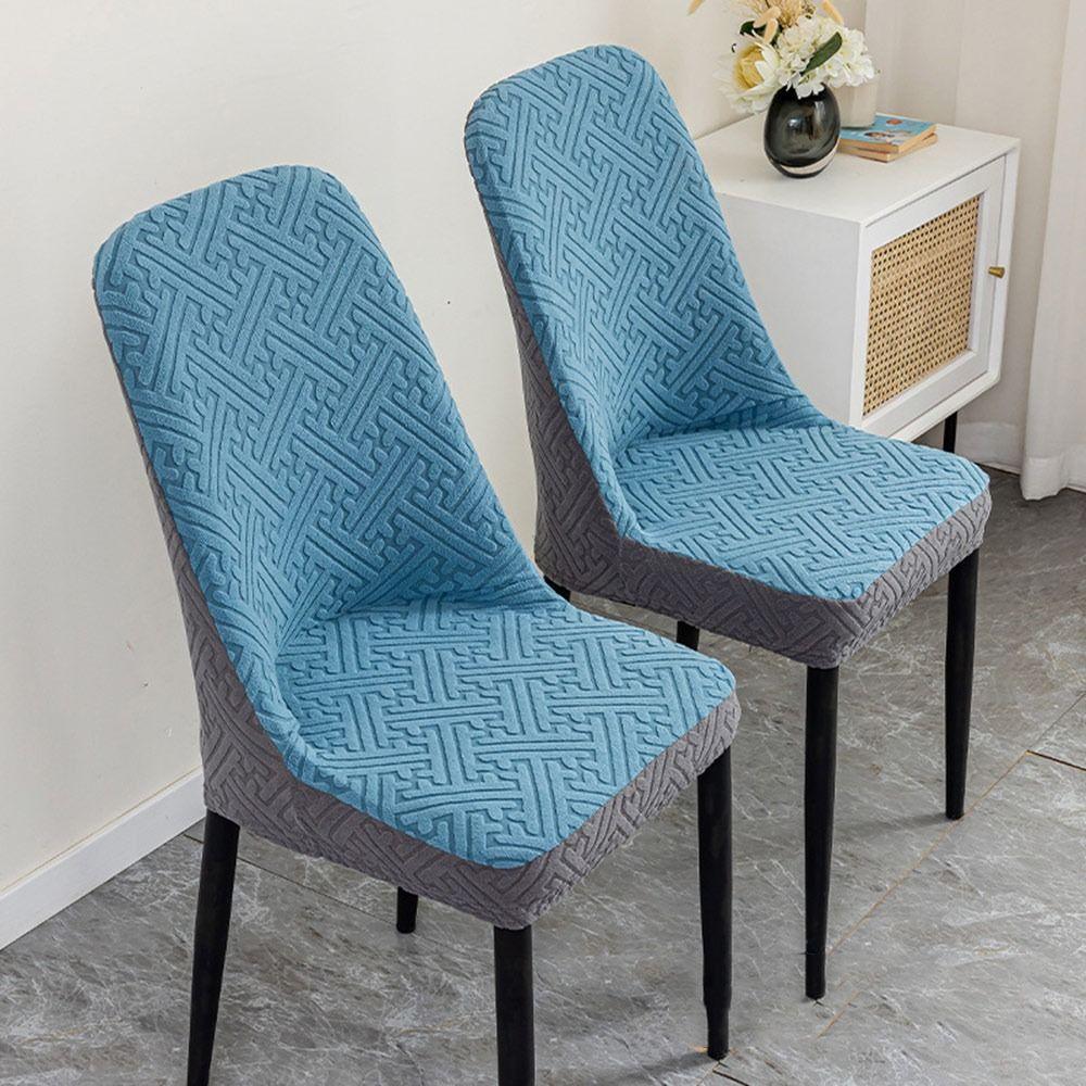 Curved Dining Chair Cover High-elastic Stool Slipcover Backrest Protector  for Home Decoration