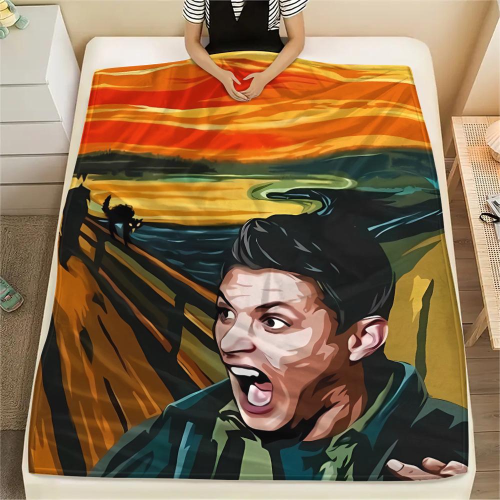 1 st Dean Winchester Tryck Flanellfilt, Högkvalitativ Alla Årstider, Heminredning, Värme och Komfort, Perfekt för Julklappar