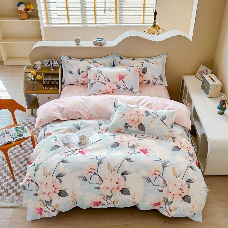 Four-season Universal Four-piece Set, Skin-friendly Cotton Quilt Cover, Bed Sheet, Double Bedding, Dormitory Three-piece Set