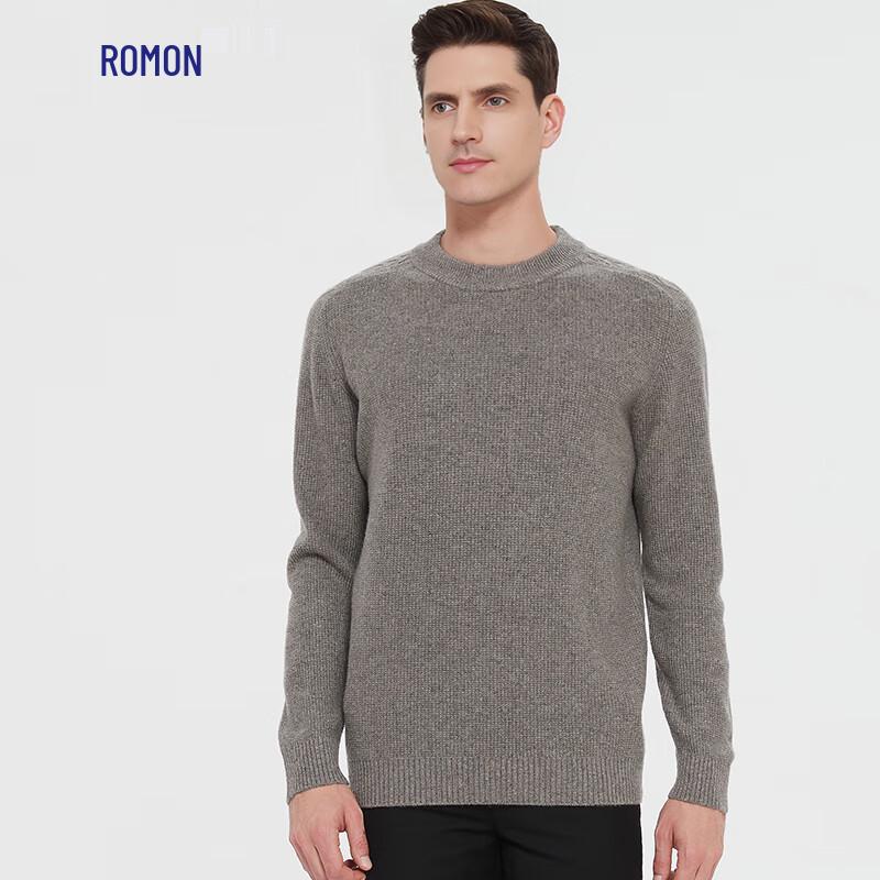 

Romon Men s 100% Wool Thick Round Neck Pullover Sweater 3XL