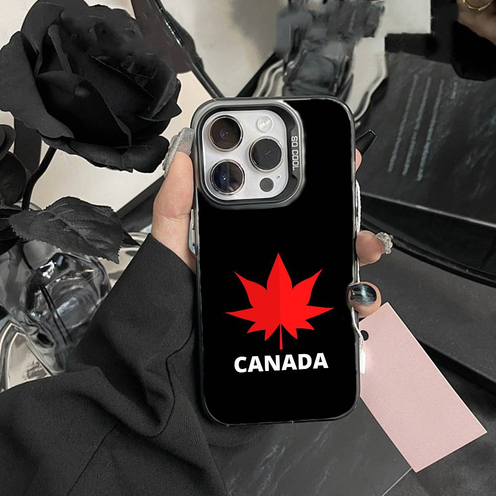 

CANADA Phone Case For iPhone 17,16,15,14,13,12,Pro MAX Black Matte Shockproof Cover iPhone16plus