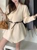 2025 Fall/Winter Women's Mid-Length Waist-Cinching Knit Cardigan Sweater