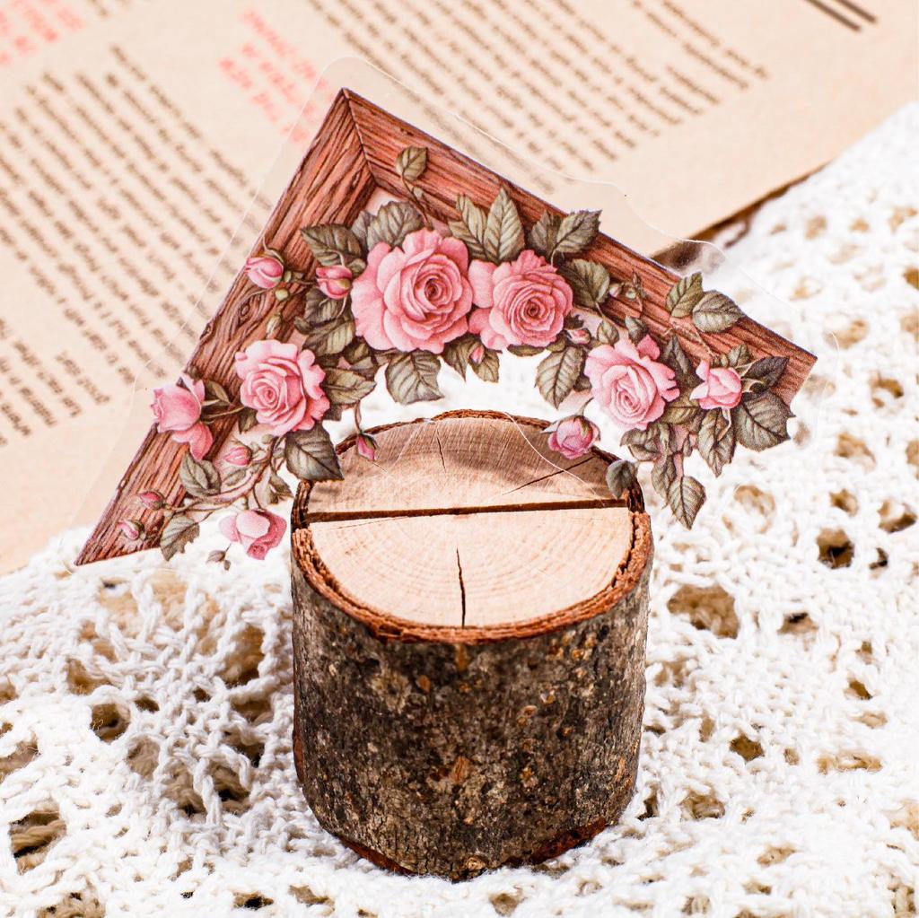 RetroStory DIY Rose Corner Decor Stickers