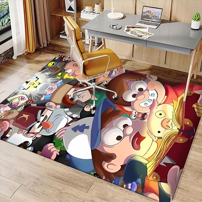 Gravity Falls Printed Absorbent Washable Carpet, Non-Slip Bathroom Mats, Kitchen Rugs, Yoga Mat,Living Room Entrance, Camping Picnic Rugs