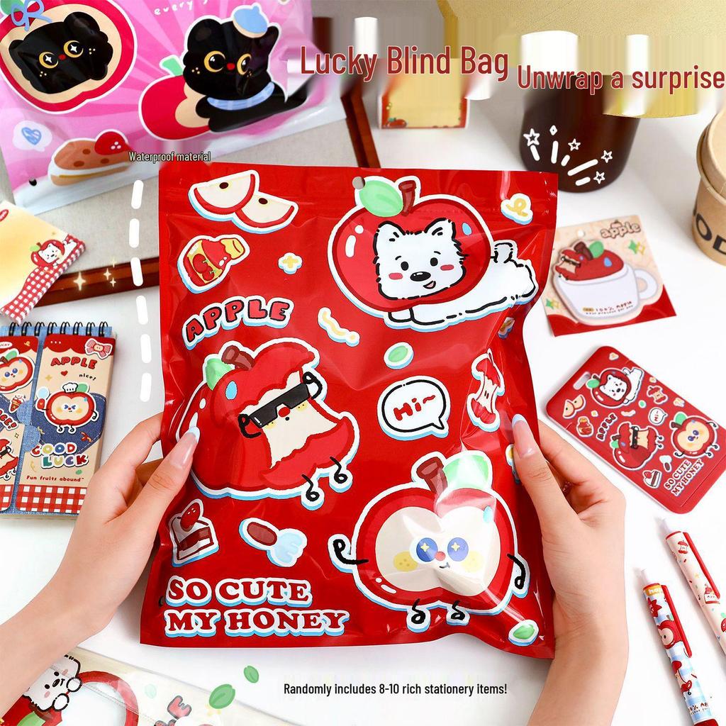 Apple Series Cartoon Schreibwaren-Set: Geschenk für Studenten & Kreative Überraschungsbox