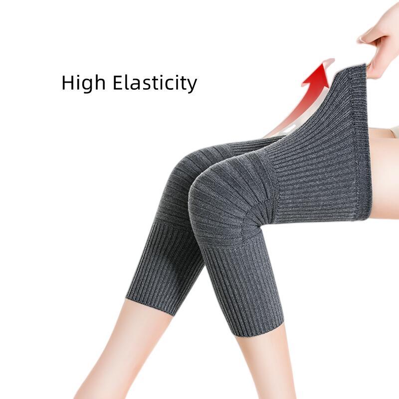 2Pcs Cashmere Knee Pads Men Women Stretchy Knit Knee Warmer Support Brace Compression Sleeves Cold Protective Gear