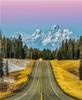 Ruopoty Oil Painting Digital Highway Art Unique Gift Hand-Painted Digital Landscape Painting Living Room Decoration