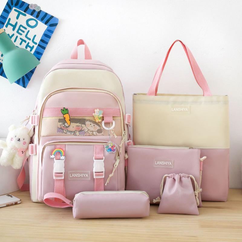 Uroczy Wodoodporny Zestaw Plecaka dla Dzieci, Klasy 3-6: 5-częściowy lekki tornister szkolny