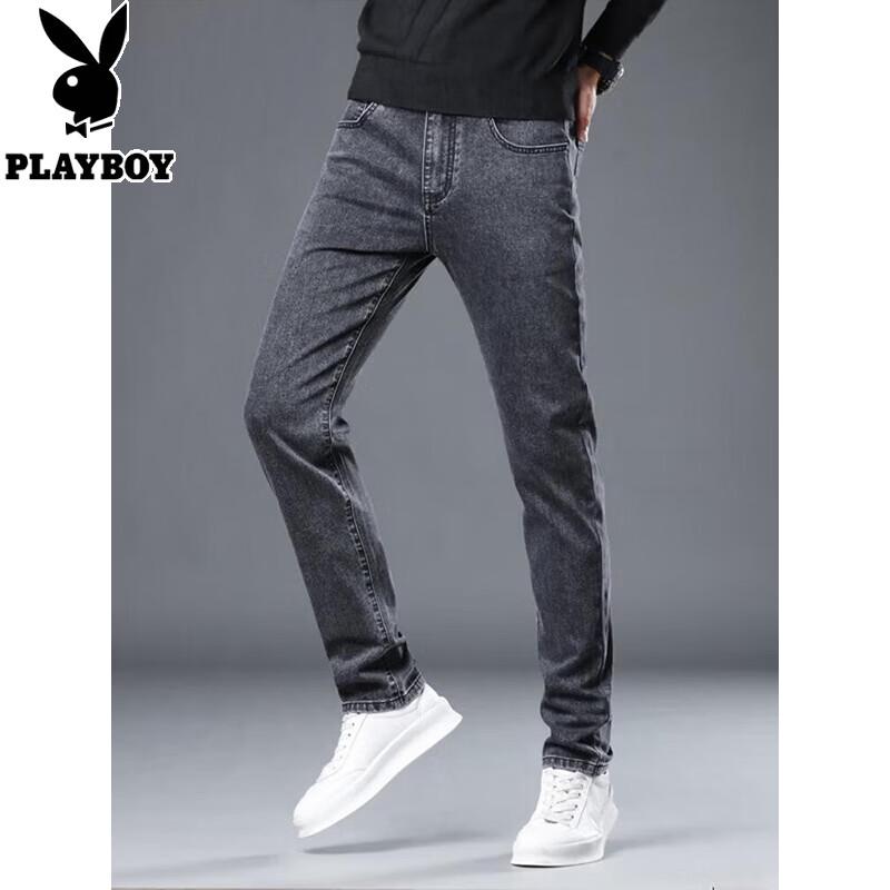 PLAYBOY Men's Business Casual Straight Fit Stretchy Jeans