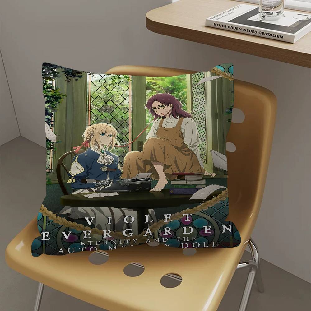 Anime Violet Evergarden 45*45cm Cushion Cover Pillow Cover Decor Pillowcase Home Pillowcase For Couch Pillow