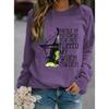 Tops for Women Halloween Print Round Neck Long Sleeve T-shirt Fall Casual Slim Pullover Women's Long Sleeve Top