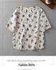 Floral Cotton Linen Mid-Sleeve Round Neck T-Shirt - Artistic Retro Style, Summer 2025 Arrival