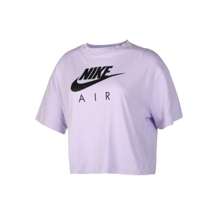 (WMNS) Nike Air Printing Sports Short Sleeve Purple Black Women s BV4778-539 XL