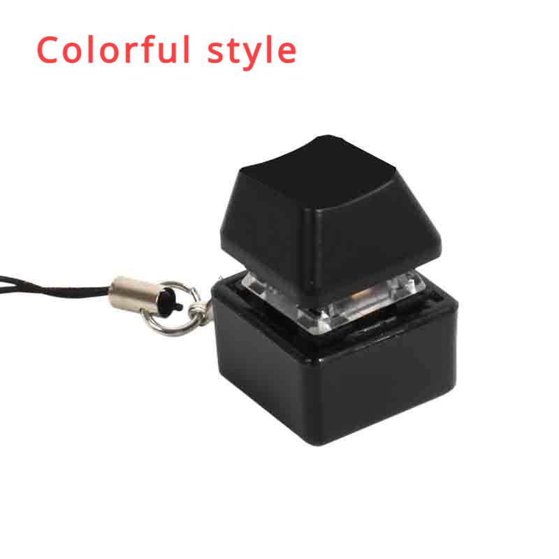 Merit +1 Keychain Necklace LED Lamp Muyu Decompression Fingertip Button Mechanical Keyboard Key Cap Pendant Antistress Toy