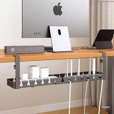 Kabelorganisationsbox zur Montage unter dem Schreibtisch ohne Bohren: Netzkabelaufbewahrung und Desktop-Steckdosenleisten-Management-Rack