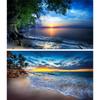 2pcs Landscape 5D DIY Full Drill Round Diamond Painting Kit for Home Wall Decor