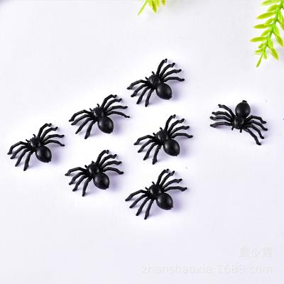 Simulation Of Small Spider Trick Fake Spider Toy Halloween Black  Small Round Spider Dark Small Animal 50packs