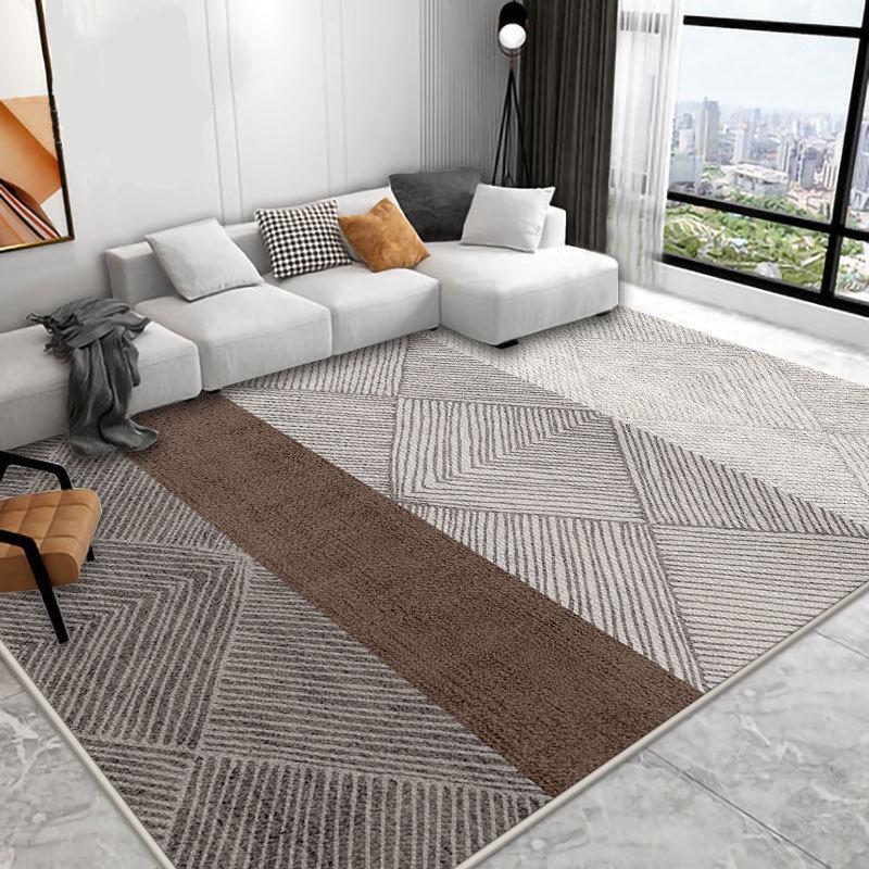 Geometric Crystal Velvet Carpet - Dirt-Resistant Floor Mat for Living Room and Coffee Table
