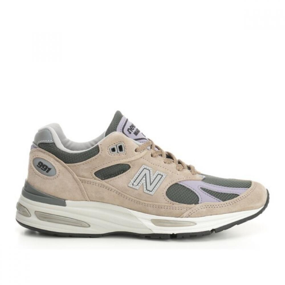 

New Balance Suede Upper Mesh Panel Lace Up Logo Sneakers U991dl2 Tan US7