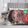 John Pork Is Calling Bedding Throws Warm Graphic Blanket  For Couch Chair Plane Travel Flannel Bedspread Bed Cover