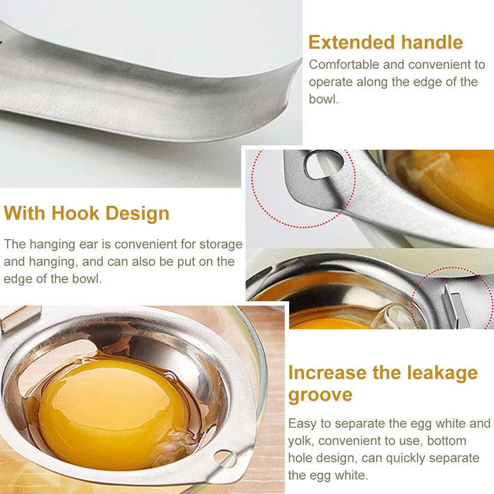 Egg Separator Stainless White Yolk Filter Egg Sieve Extractor Kitchen Gadget Cooking Tool