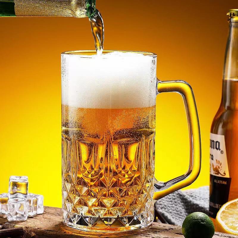 1000Ml Large Capacity Drinking Utensils Classic Drinkware Craft Beer Glass Suitable For Bar Heat Resistant Tea Mug With Handle