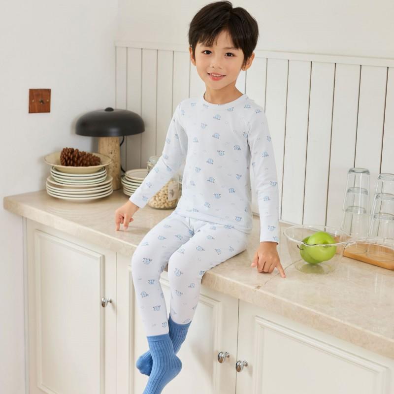 Girls Boys Thermal Underwear Set Kids A Winter Soft Loungewear