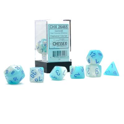 Gemini Chessex Çokyüzlü Aydınlatma 7 Kalıp Seti (Beyaz mavi)