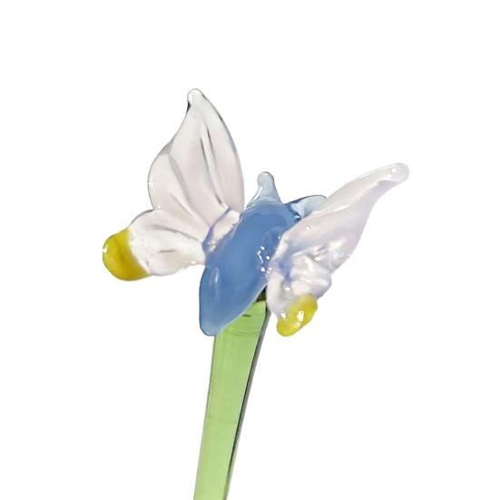 Hand Blown Mini Glass Figurines Collectible Tiny Bee Bird Dragonfly Butterfly Sculpture with Stem for Home Office Birthday Anniversary Gift