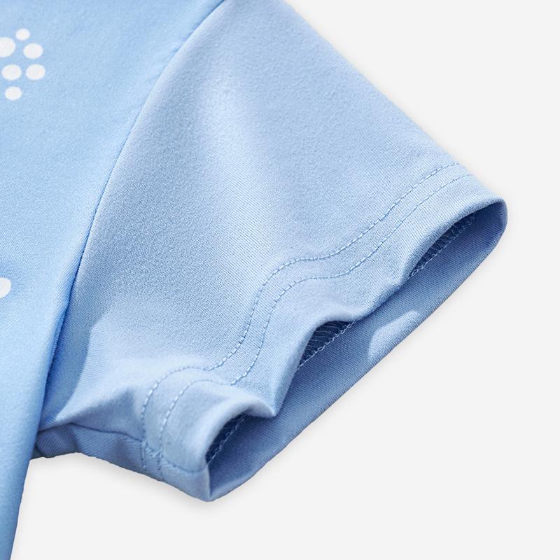 Children's Clothing Summer T-shirts Children's Cartoon Printed T-shirts Knitted Cotton Round Neck Boys' Tops