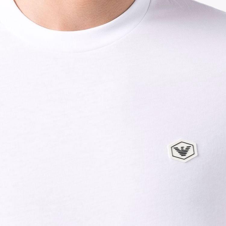 Emporio Armani Solid Logo Patch Short Sleeve T-Shirt Men tops White 8N1TQ61JRGZ0100