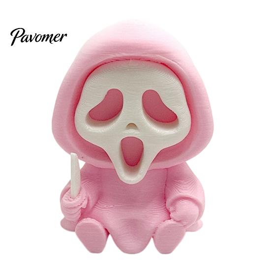 Unique Halloween Party Favors Ghost Statue, Cartoon Skeleton Sculpture, 3D Printed Textures Three Dimensional Skull Art Pieces Compact Horror Ornament