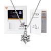 Elegant Moissanite Pendant Necklace With Thick White Gold Plating Hexagonal Crown Design Box Chain 21-50cm Adjustable Length