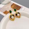 Europäische & Amerikanische Retro Herz Diamant Emaille Hofstil Ohrringe - Vintage Hoher Designanspruch