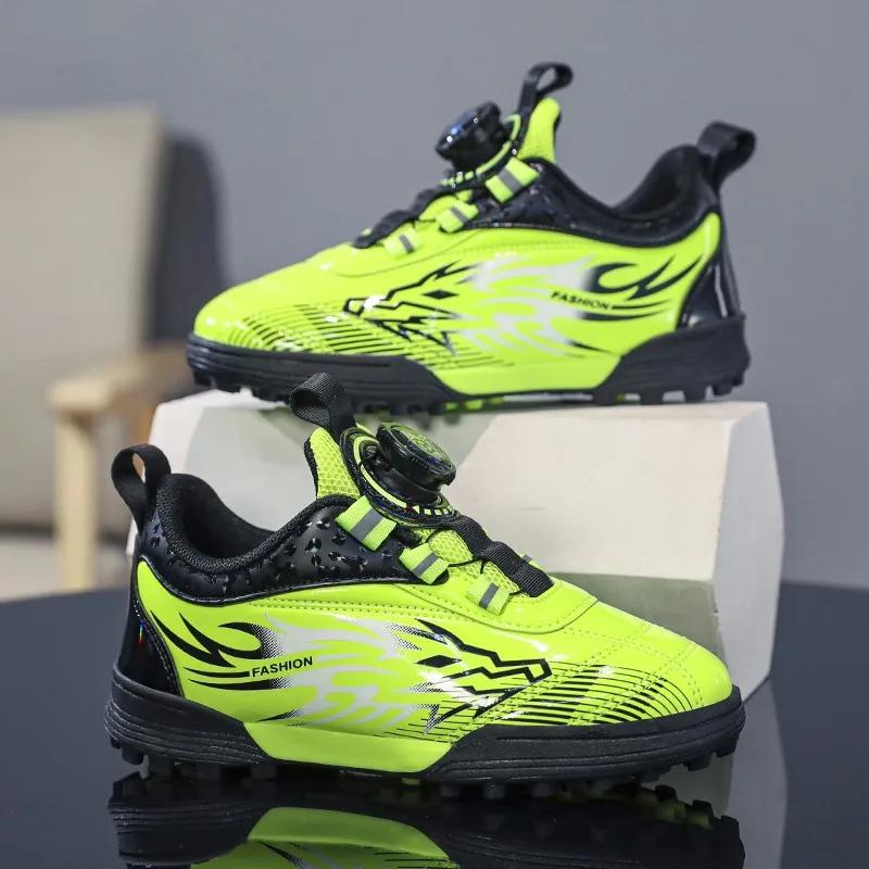 2024 Children's Fashion Knob Lightweight Student and Youth Football Shoes, Leather Bright Sports Shoes 31-40