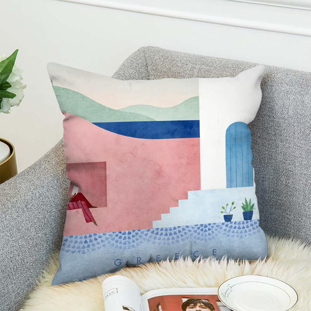H-Henry Art Pillow Case For Car Sofa Decorative Home Double-sided Print Plush Square Throw Pillow Cushion Cover