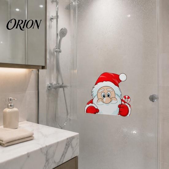 Reusable Winter Window Art Christmas Static Clings, Peeking Santa Reindeer Stickers, Removable Festive Decorations No?Glue Cartoon Decals