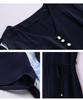 2025 Women's V-Neck Ink Print Color Block Dress with Pendant Belt