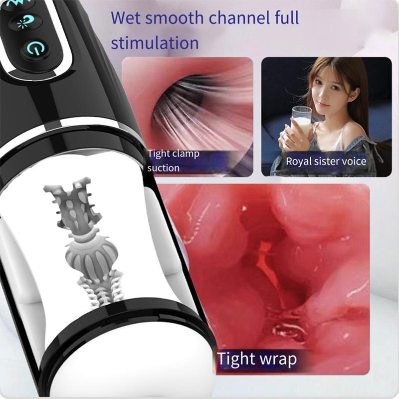 Automatic Masturbator for Men Sucking Vibrating Real Pussy Blowjob Machine Male Sex Toy Men Masturbation Cup Adult Goods for Men