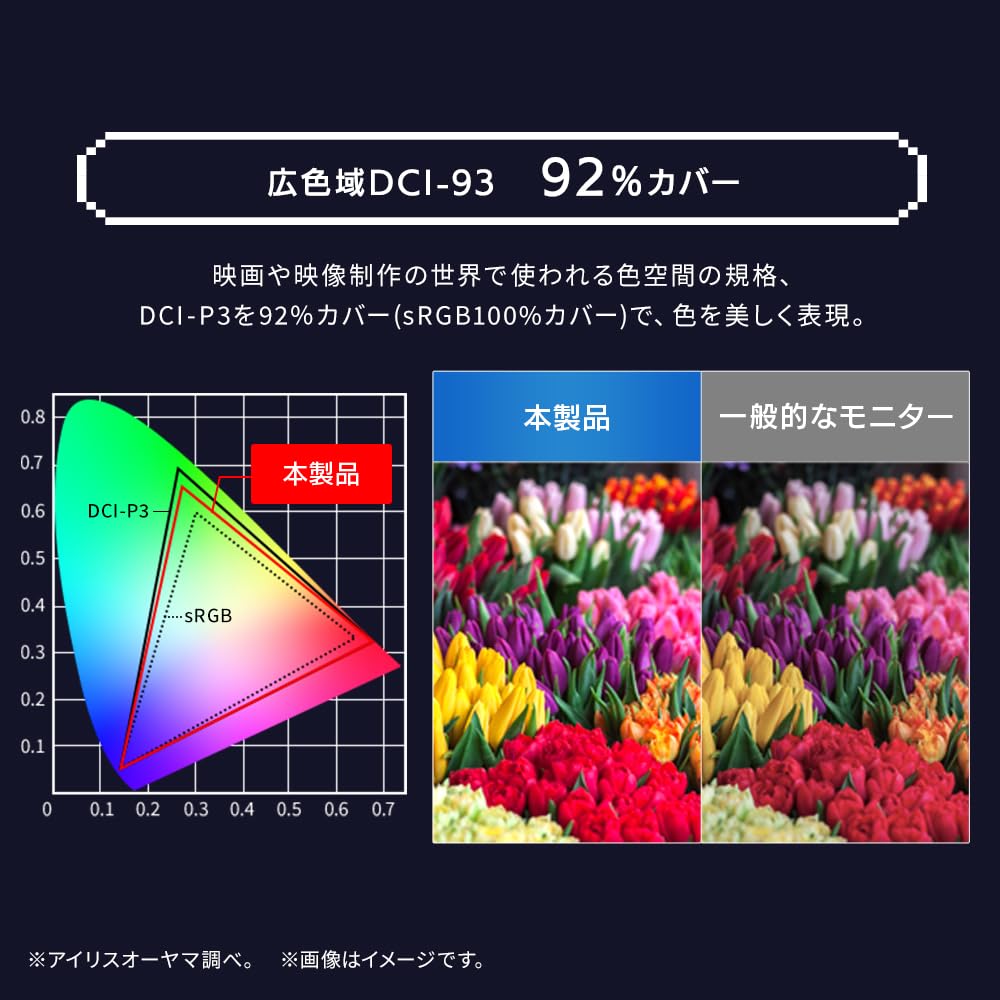 Iris Ohyama Gaming Cute Pastel Black Monitor, 27-inch, 180Hz, 1ms, WQHD, Design, 3-Year Warranty, Built-in Speakers, Flicker-Free, Colors,