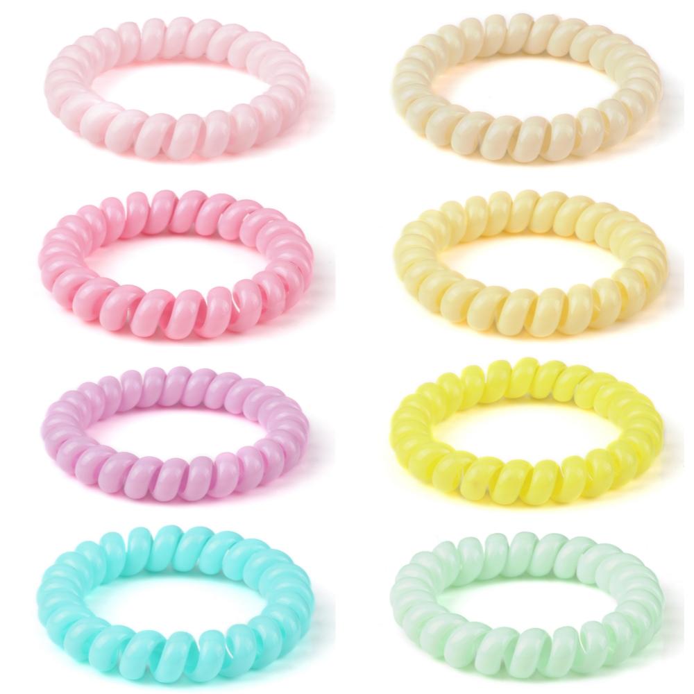 8PCS/Set Fashion Girls Telephone Wire Elastic Hair Bands Hair Ties for Women Ponytail Holder Hair Rope Accessories Gum