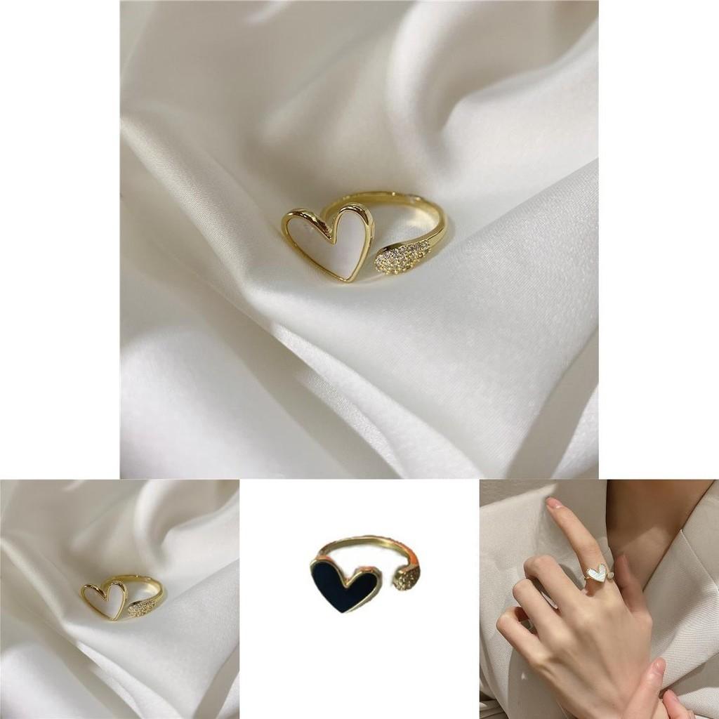 Elegant Korean Style Heart Shell Open Ring For Women Unique Fashionable Jewelry